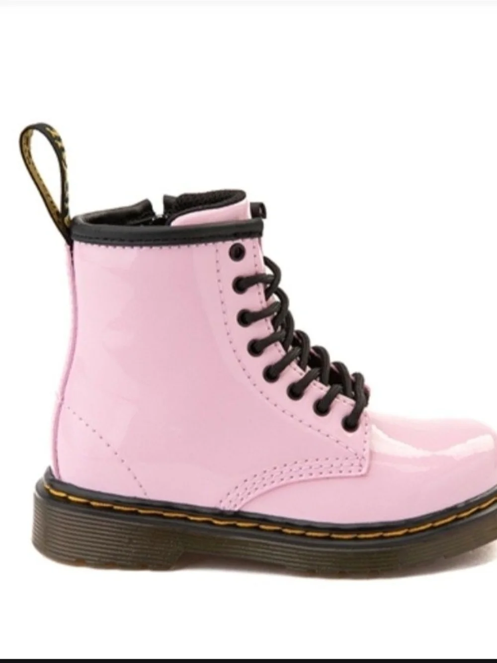 Dr. Martens Kids' Pink Patent Lace-Up Boot Size 7